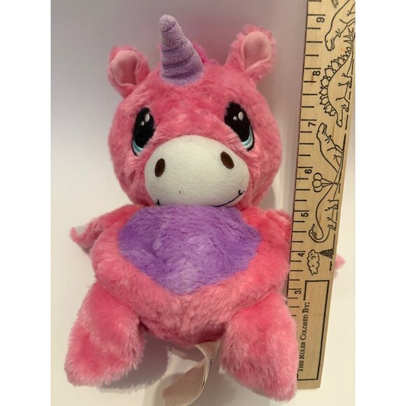 Ball Pets Pink Unicorn Plush Toy 2014 Stuffed Animal‎ W Purple Horn & Belly 8" - Picture 2 of 4